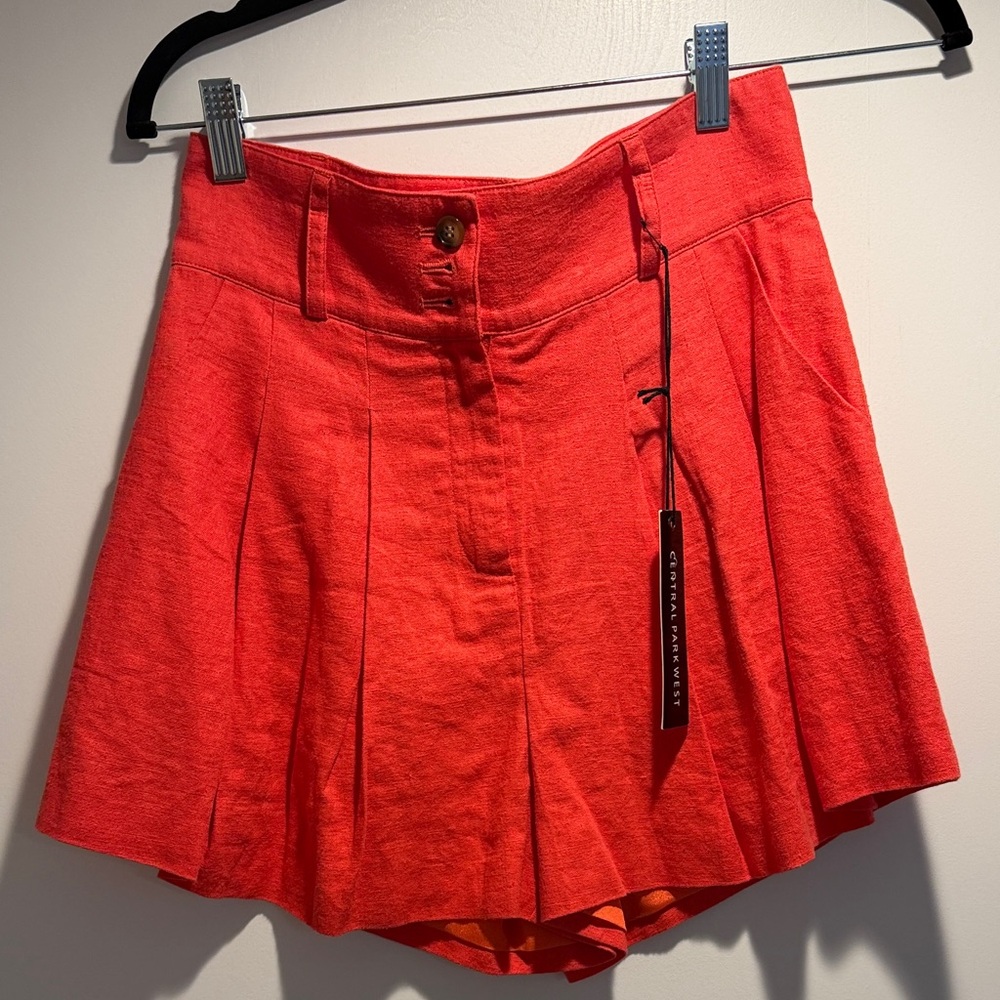 Central Park west Red High-Waisted Shorts